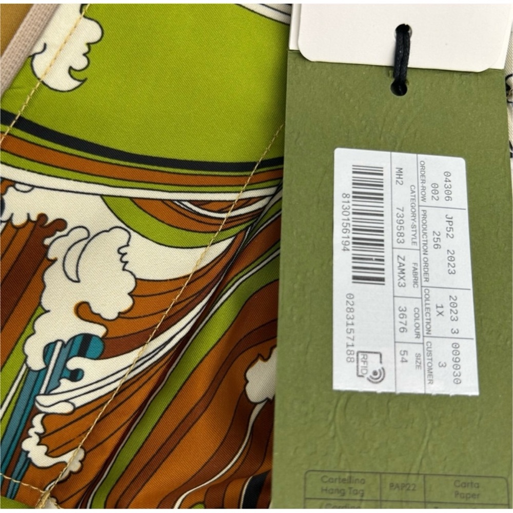 Gucci Green & Brown Wave-Print Swim Board Shorts size 54/XL made in Italy - Picture 5 of 6
